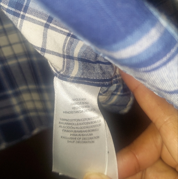 Ralph Lauren Men POLO logo Navy and White Plaid Shirt 100% cotton - Picture 3 of 5